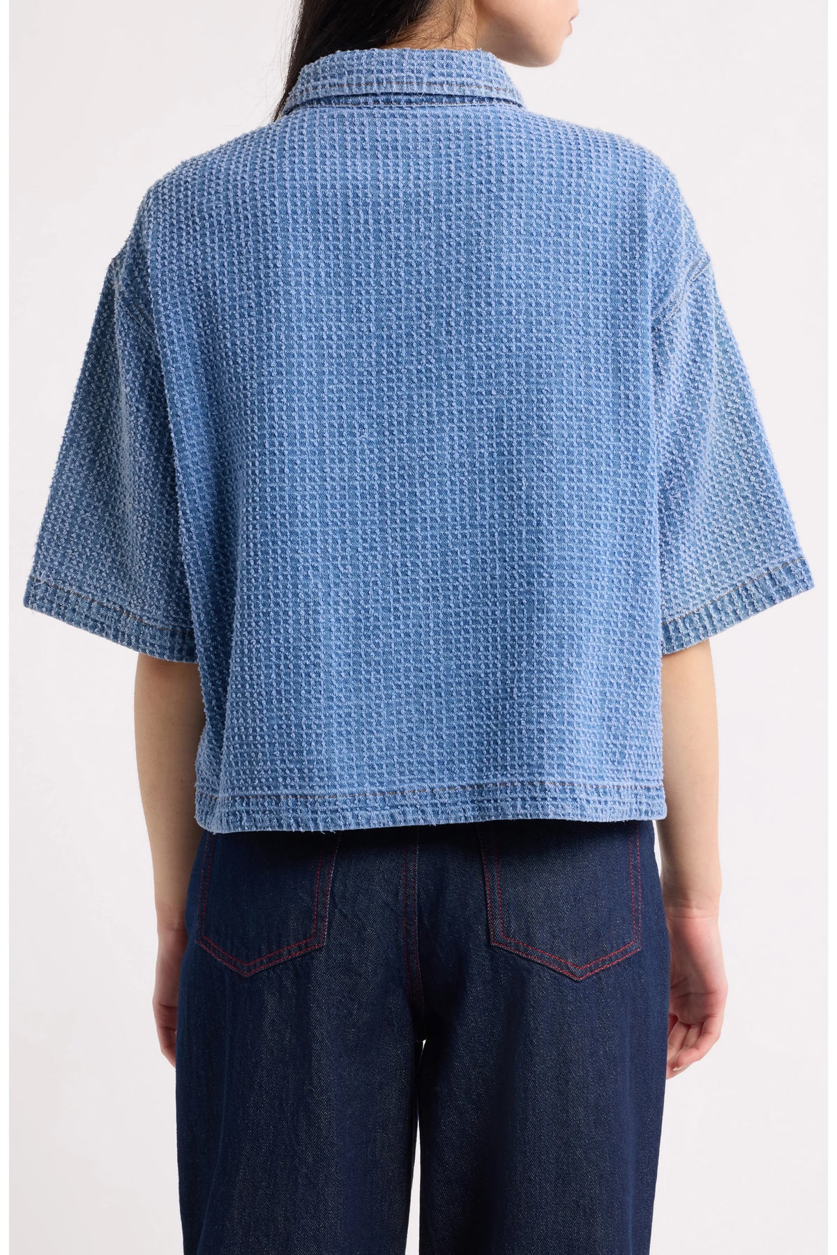 IhIsalia Short Sleeve Denim Button Up