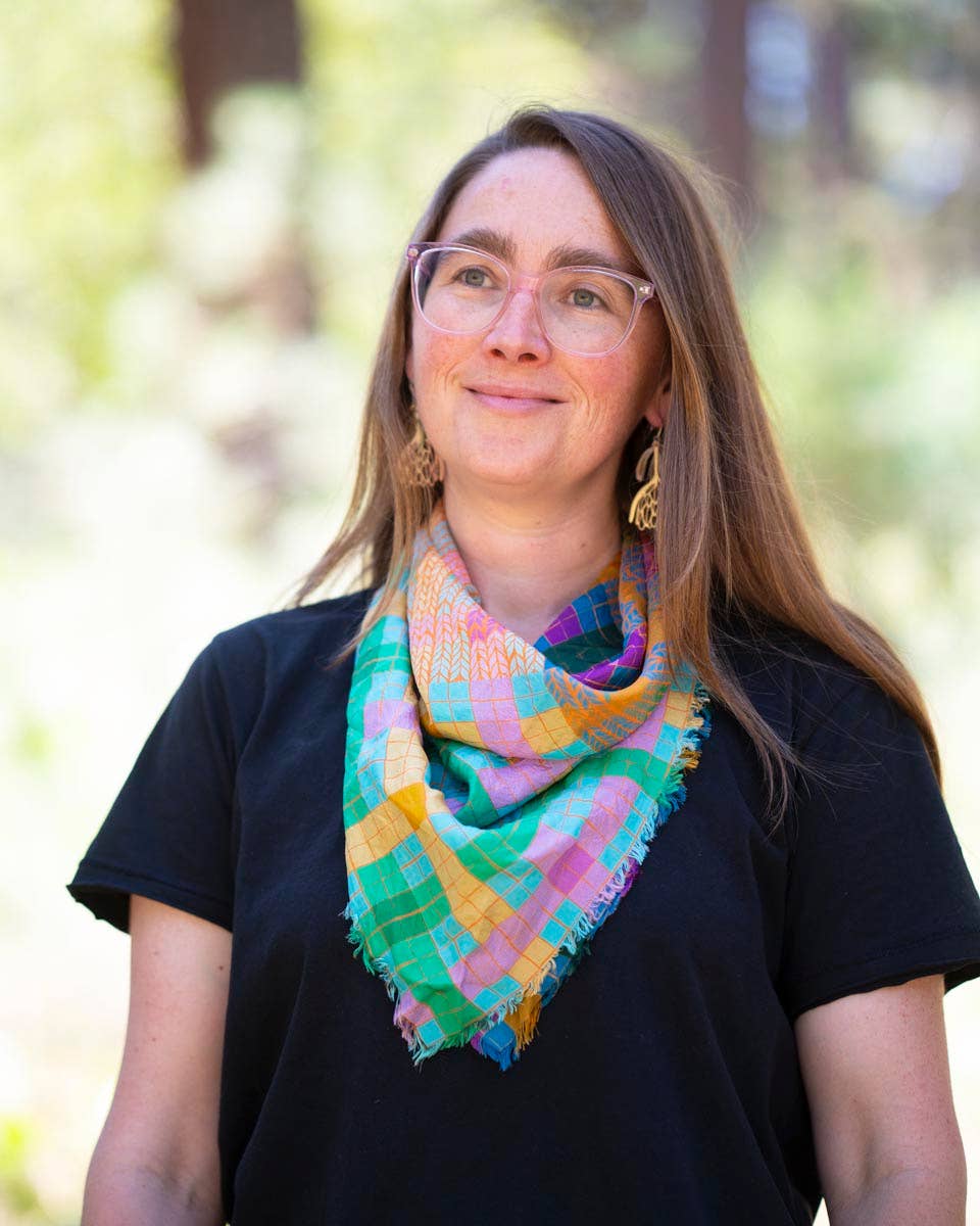 Autumn on the Plains Knit & Weave - Pure Silk Bandana Scarf