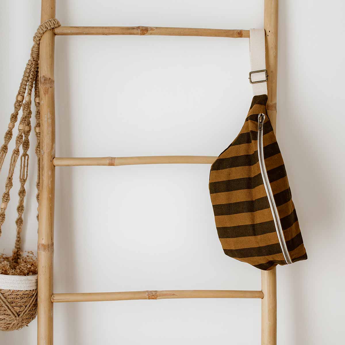 Women's Bum Bag Stripes - Cumin/Black