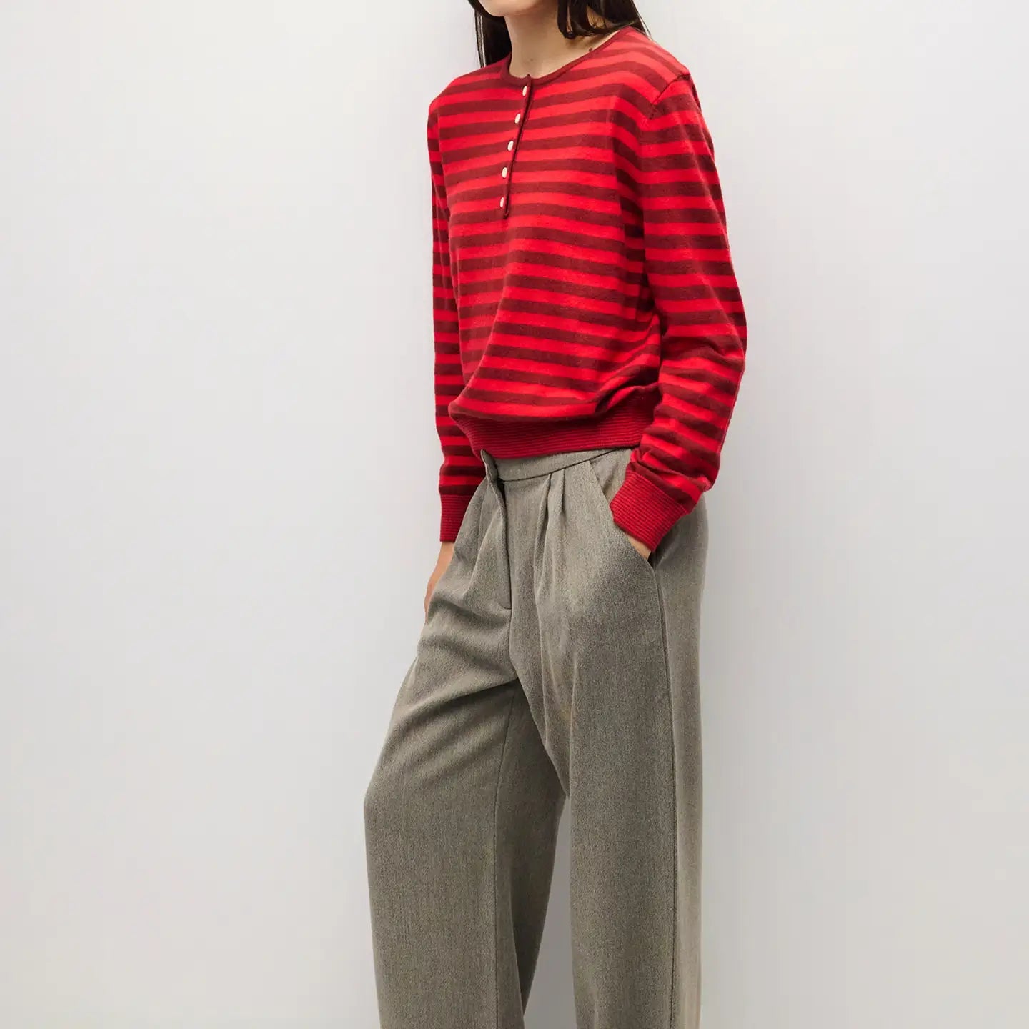The Virginia Henley Sweater - Burgundy/Poppy