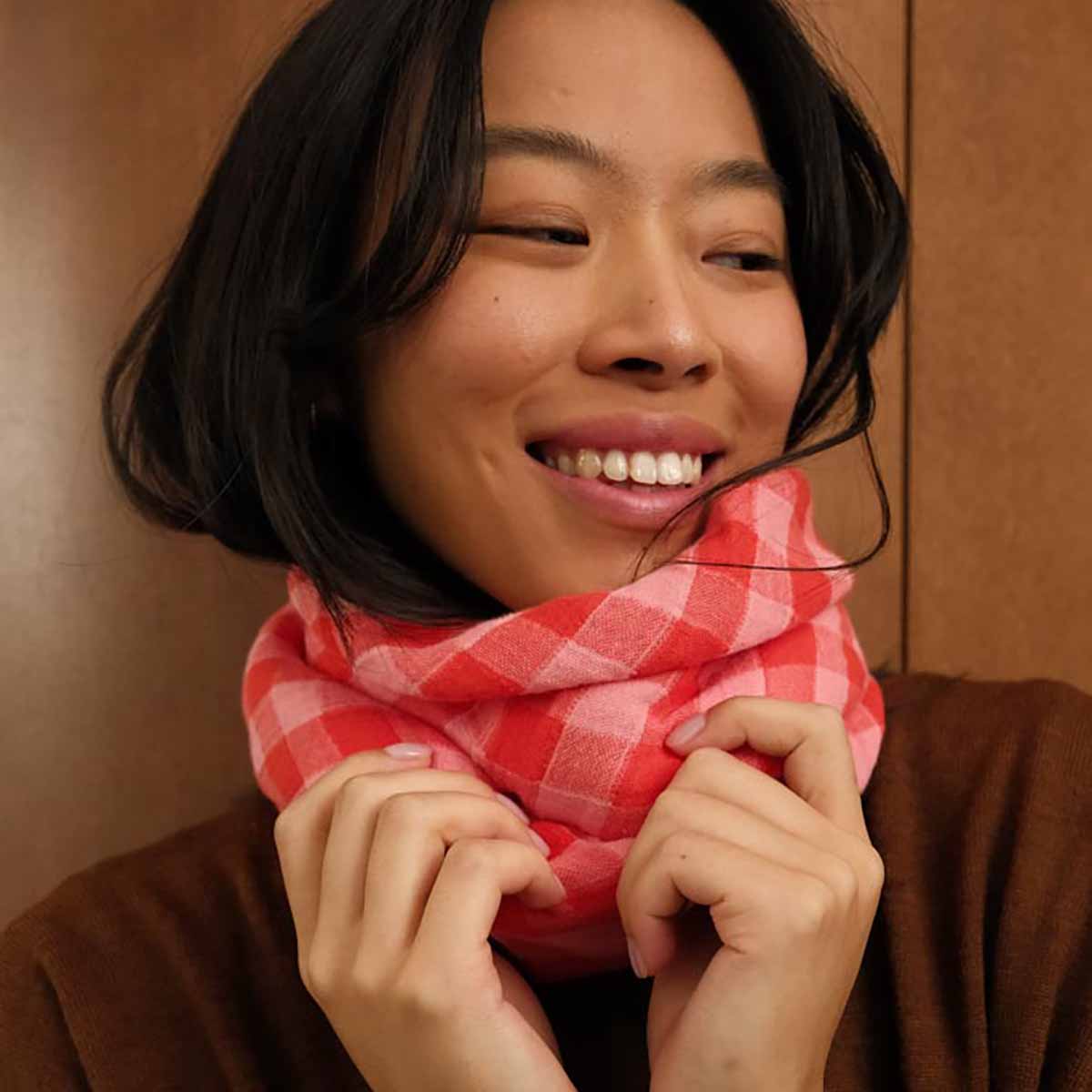Bianca Scarf  - Gingham Red/Pink