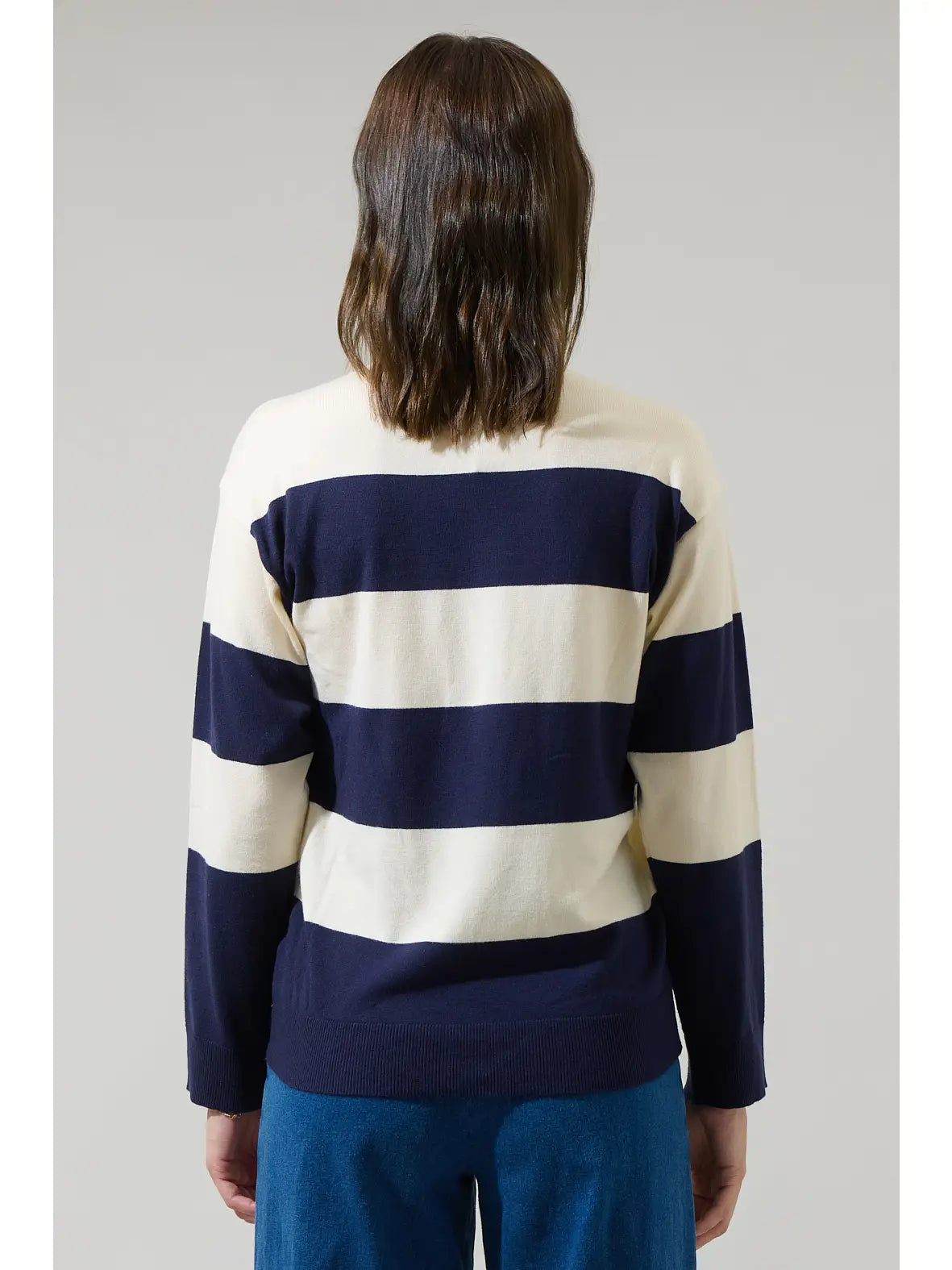 Hebrony Color Block Striped Sweater