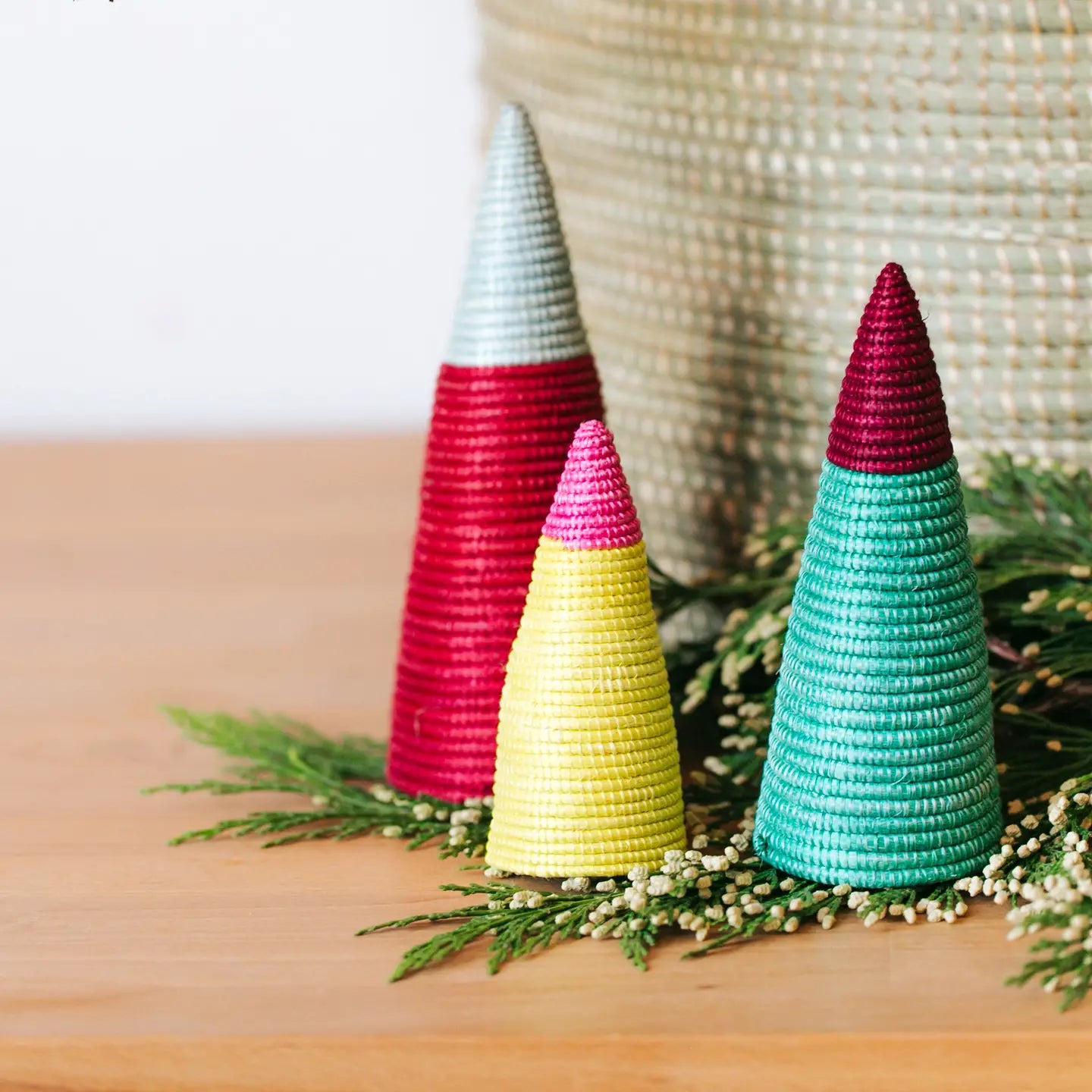 Bright Tabletop Trees (set of 3)