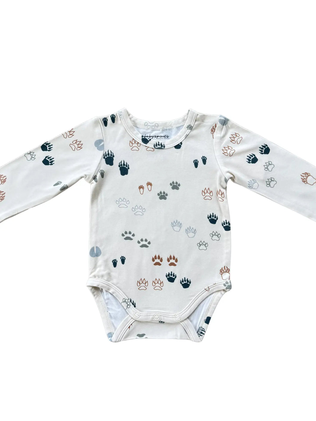 Baby Long Sleeve Bamboo Bodysuit - Footprints