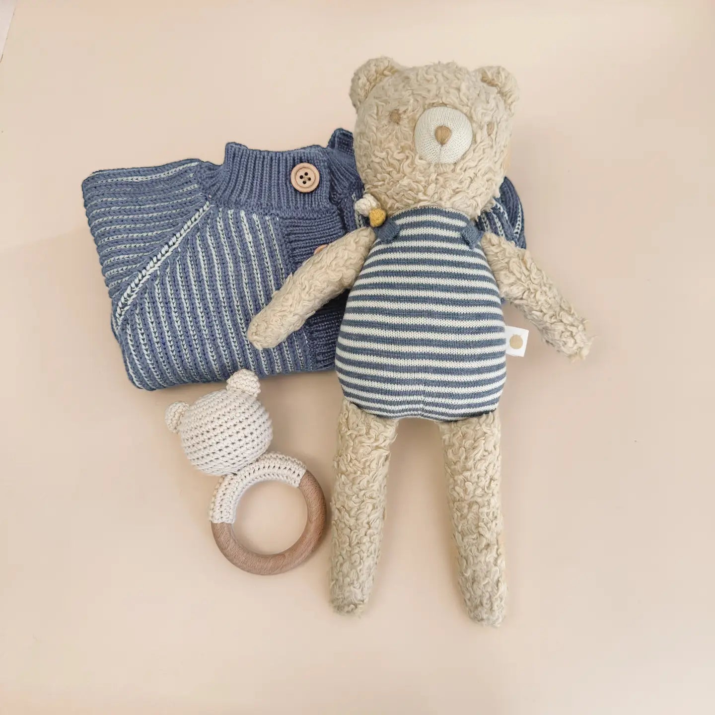 Cotton Brioche Cardigan - Blue