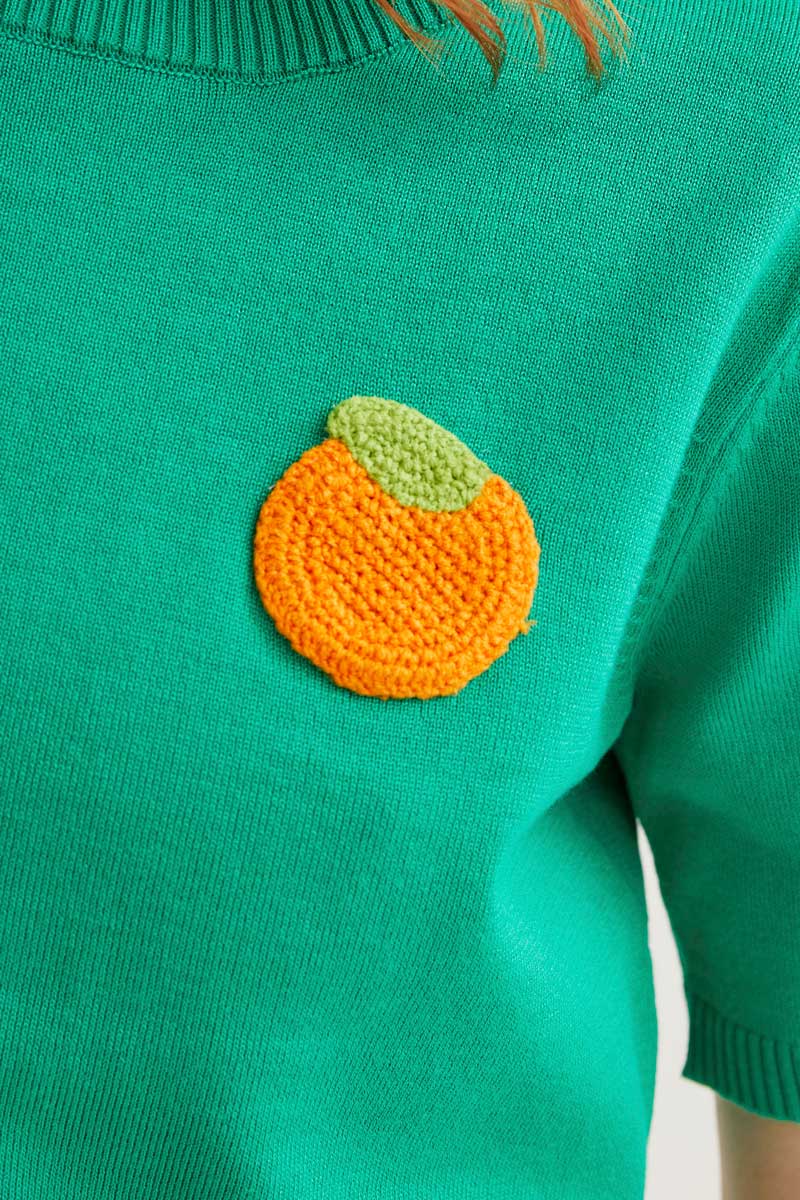 S/S Mandarin Sweater - Green