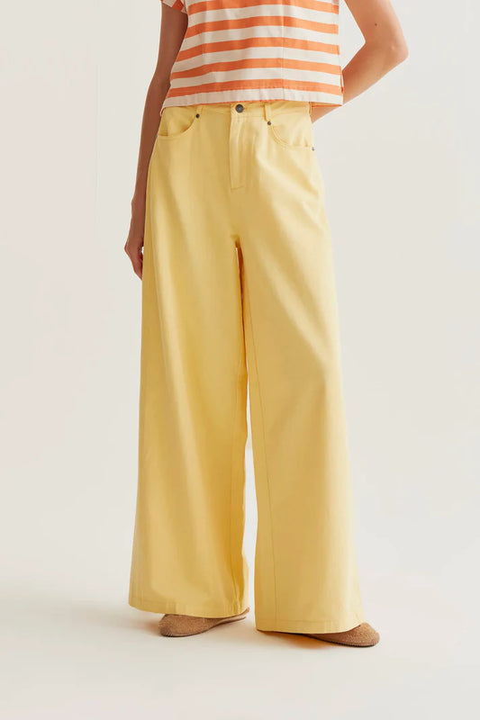 Yellow Wide Leg Trousers