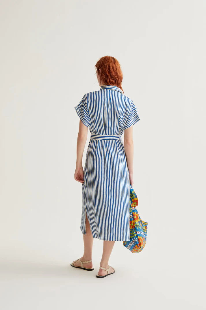 Lavagna Blue Stripe Midi Dress