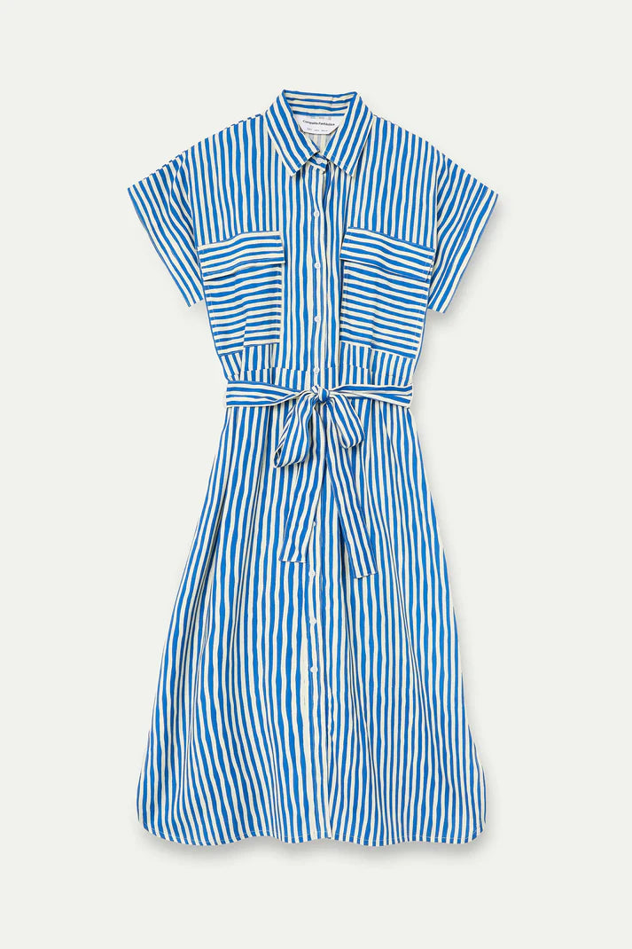 Lavagna Blue Stripe Midi Dress