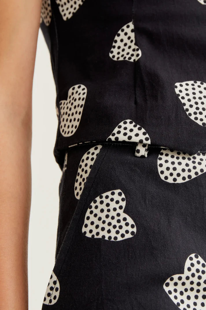 Harmony Black Heart Print Trousers