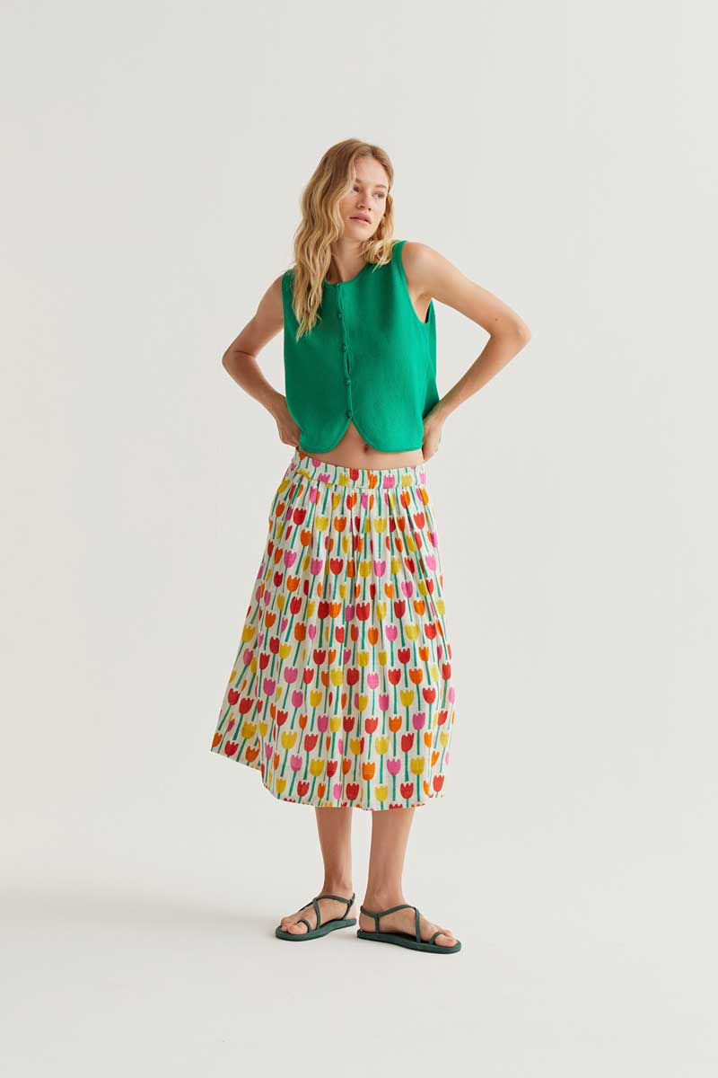 Tulip Print Skirt