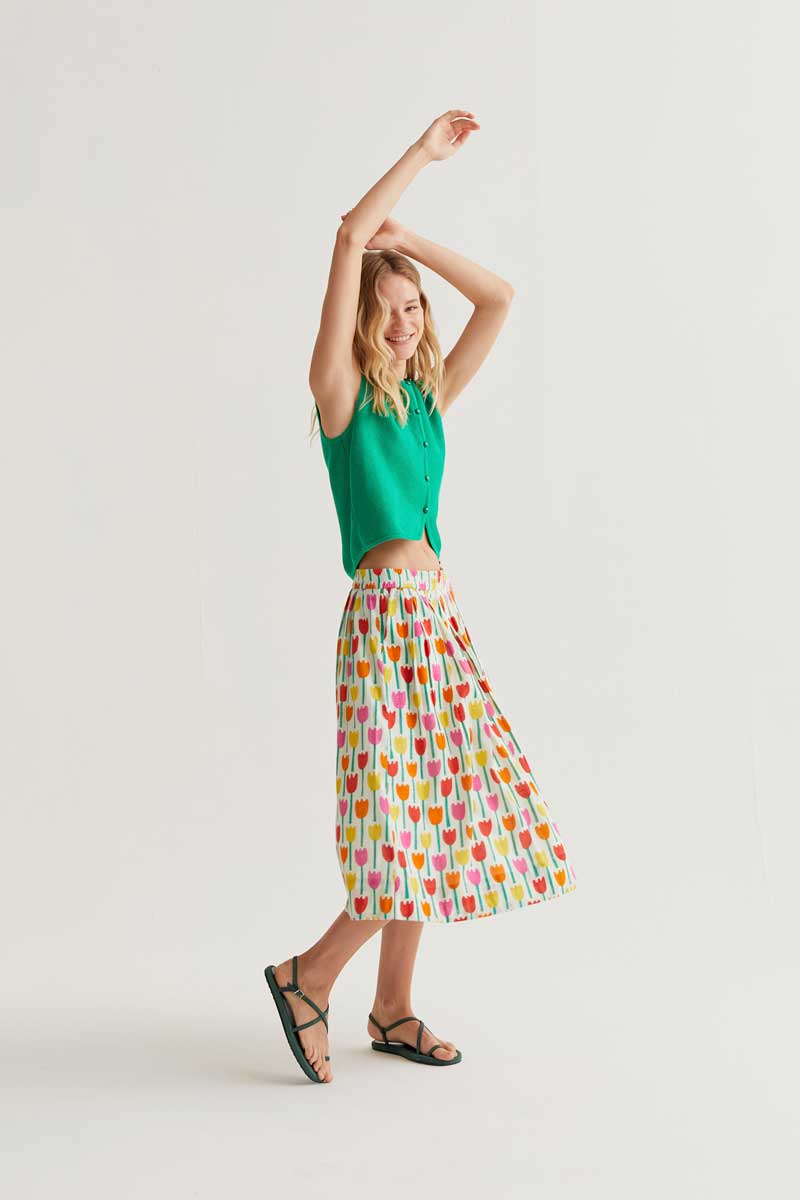 Tulip Print Skirt
