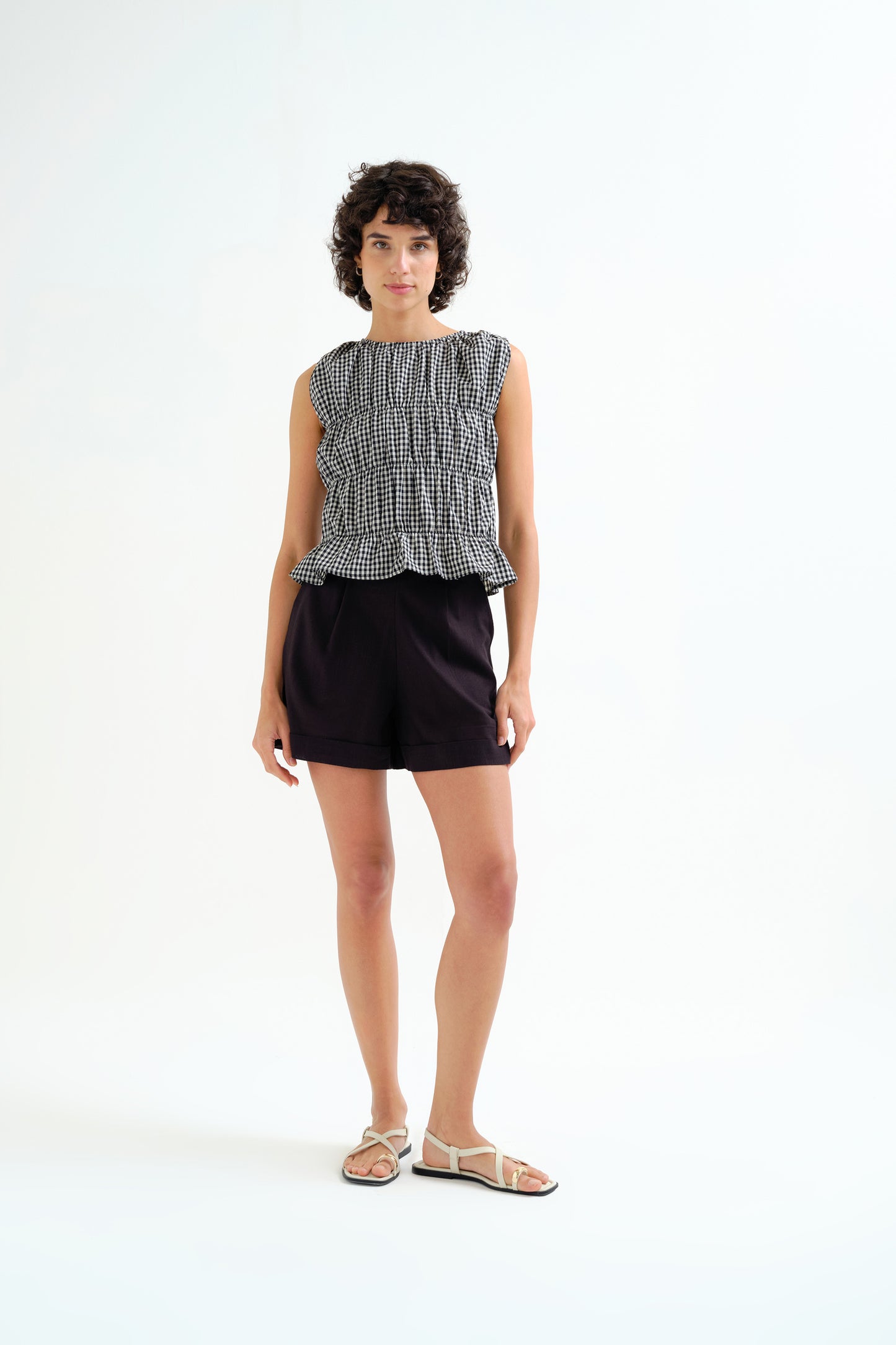 Sleeveless Gigham Top