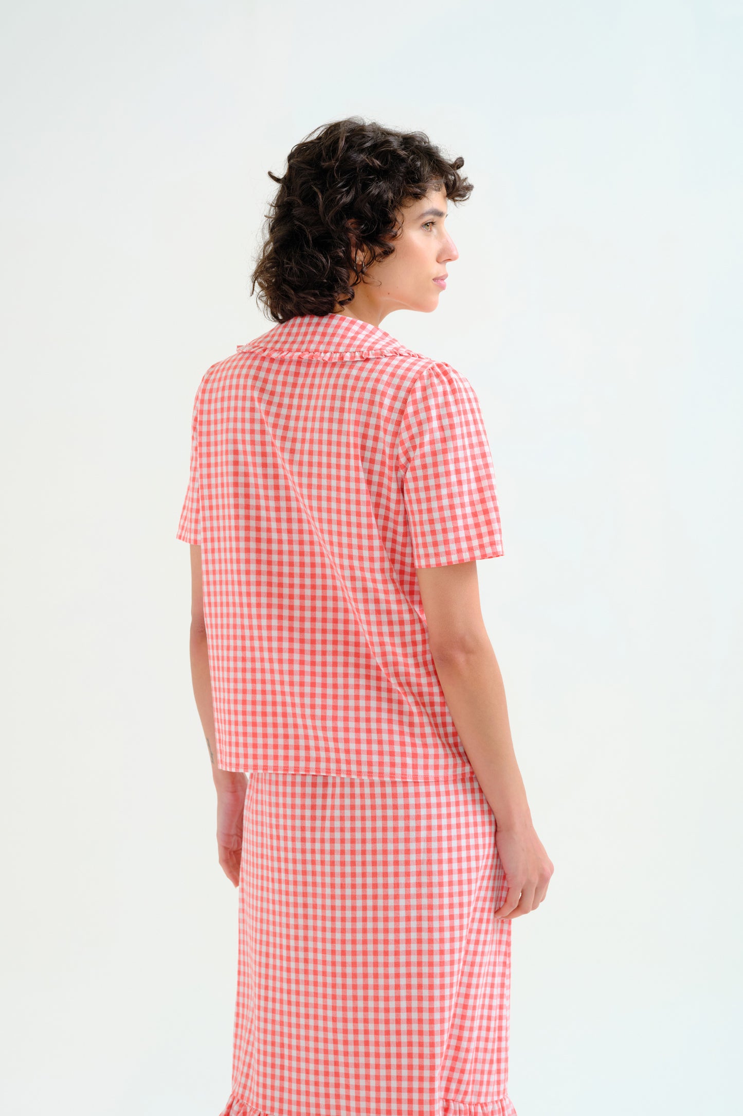 Gingham Button-Front Shirt