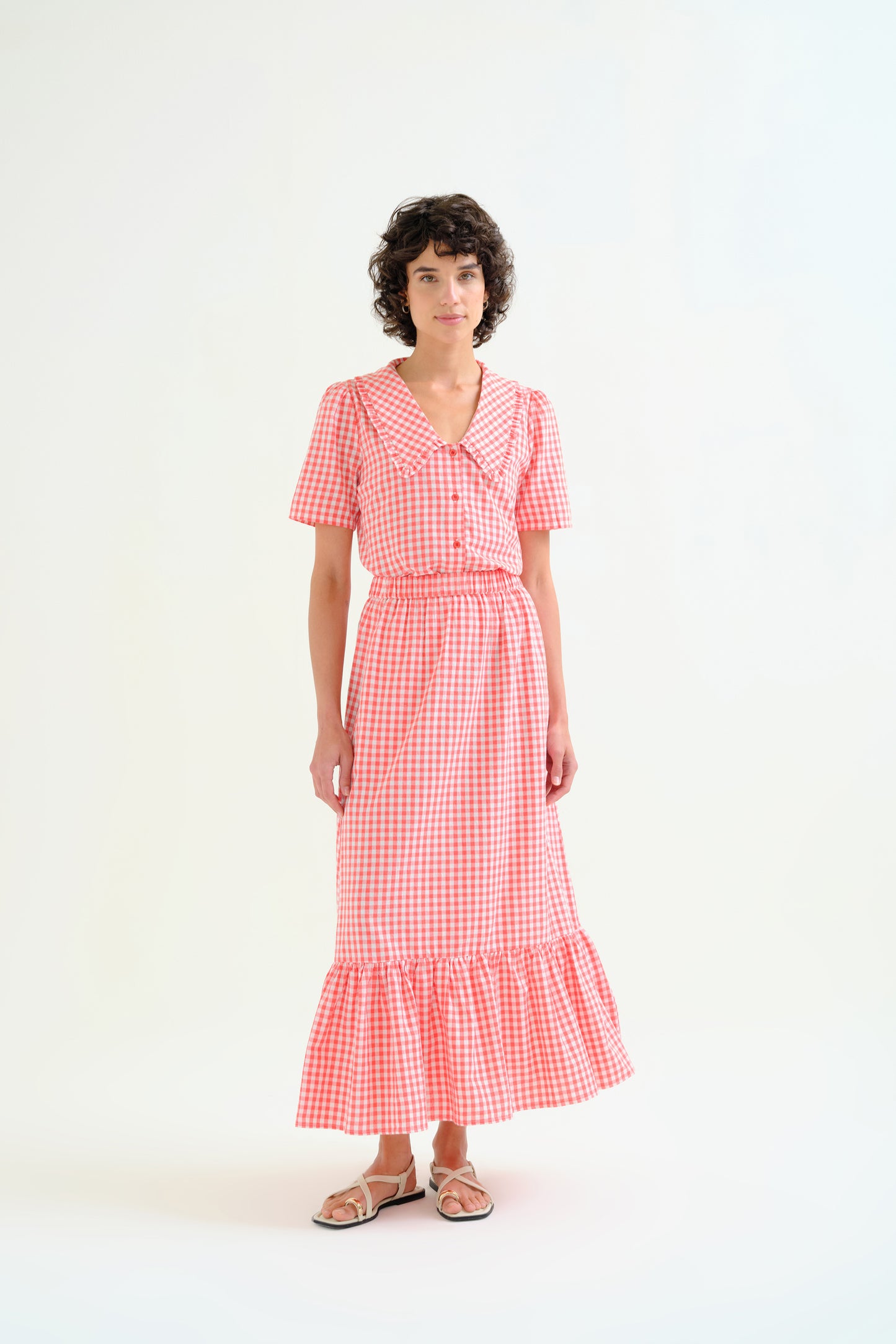 Gingham Button-Front Shirt