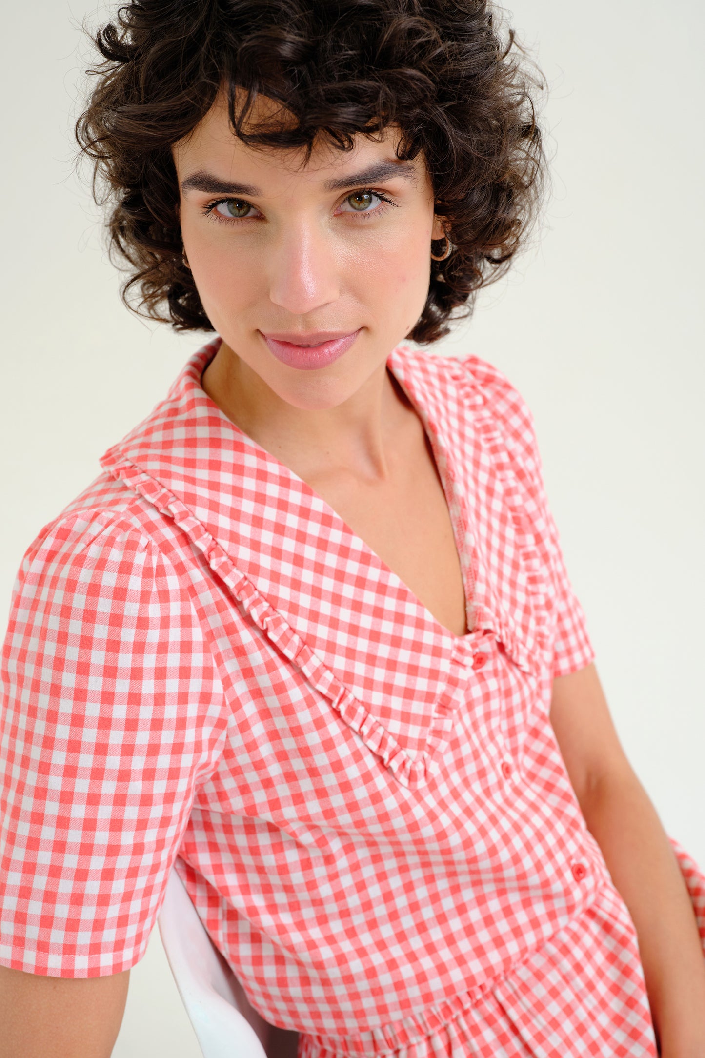 Gingham Button-Front Shirt