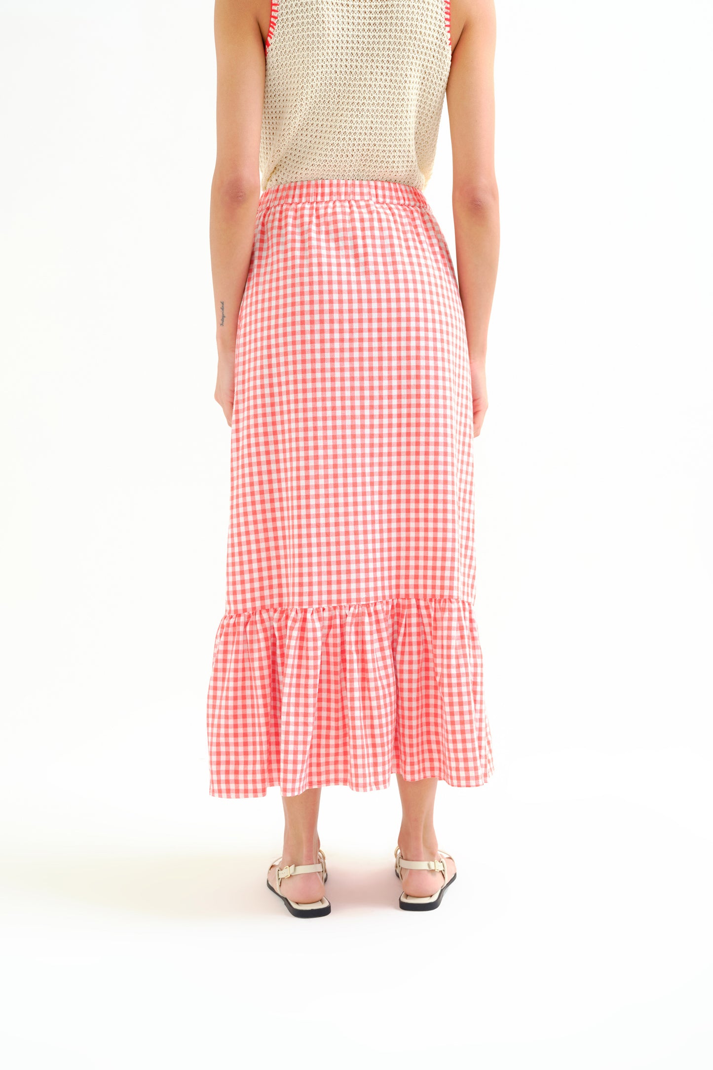 Long Gingham Skirt