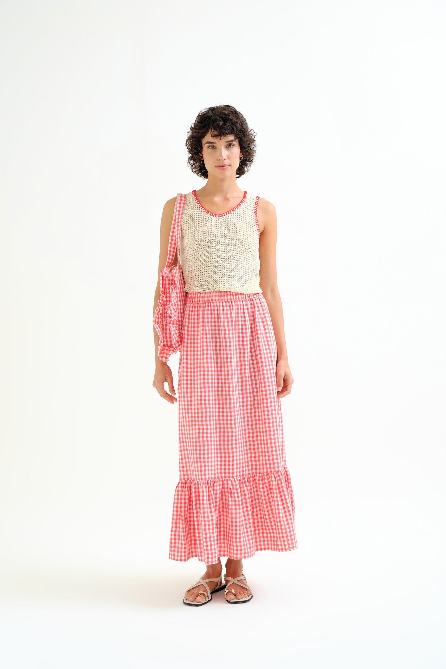 Long Gingham Skirt