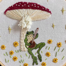 Load image into Gallery viewer, Toadstool Serenade Frog &amp; Mushroom Craft Diy Embroidery Kit
