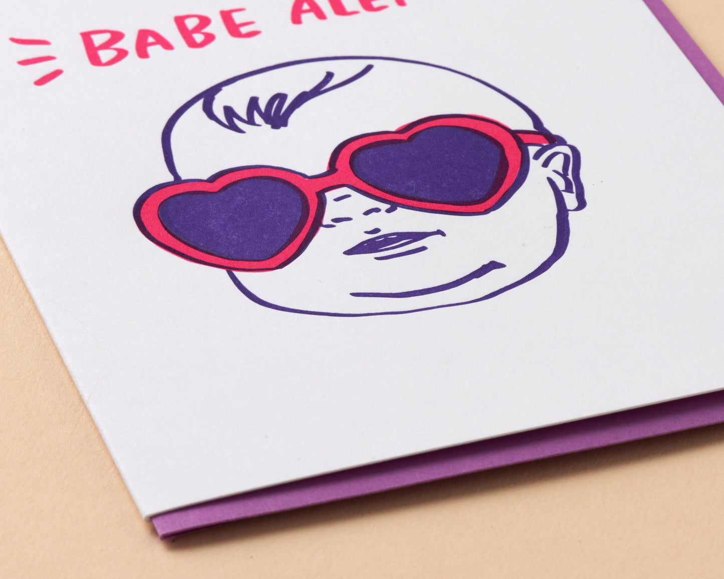 Letterpress New Baby Card—Babe Alert