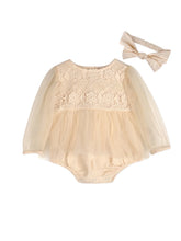 Load image into Gallery viewer, Thalia Crochet Lace Tutu Romper &amp; Headband
