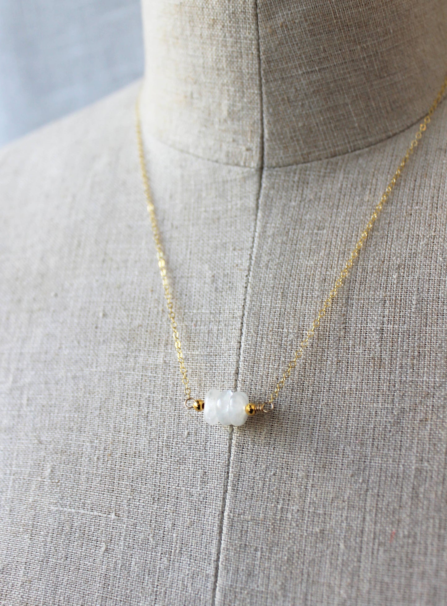 White Moonstone Pendant Necklace