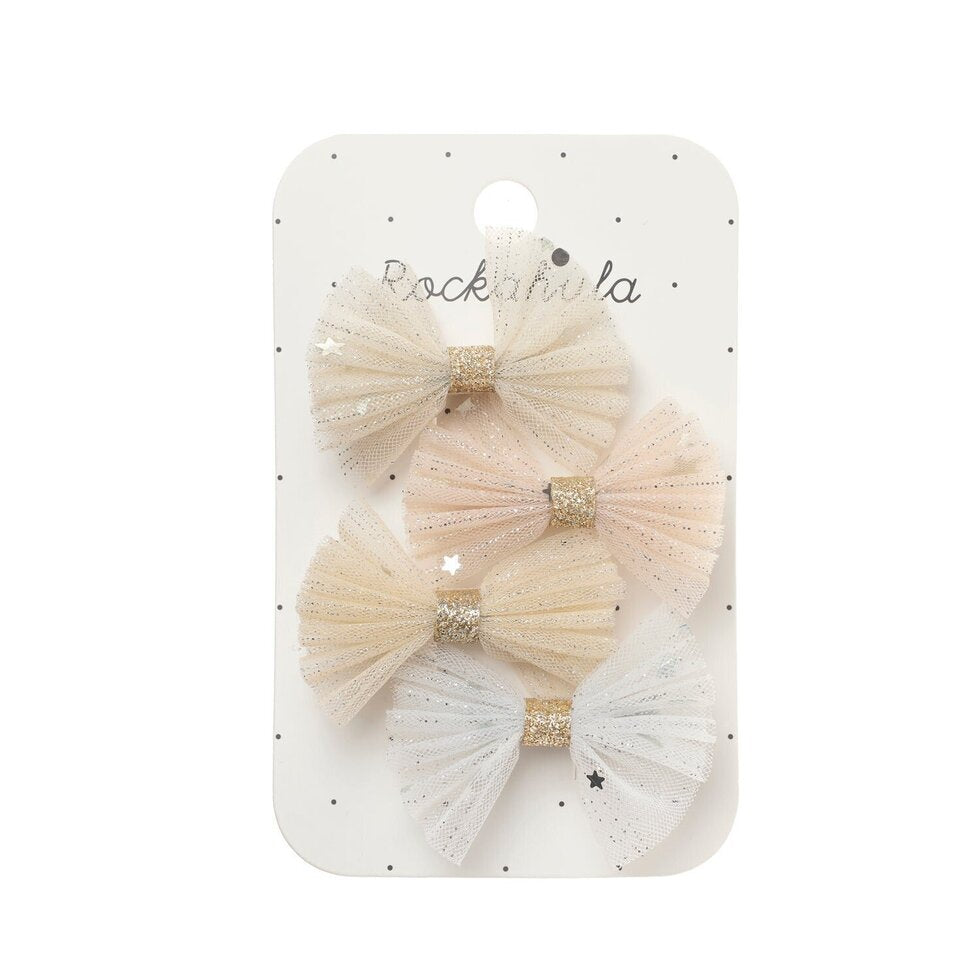 Shimmer Tulle Mini Bow Clips