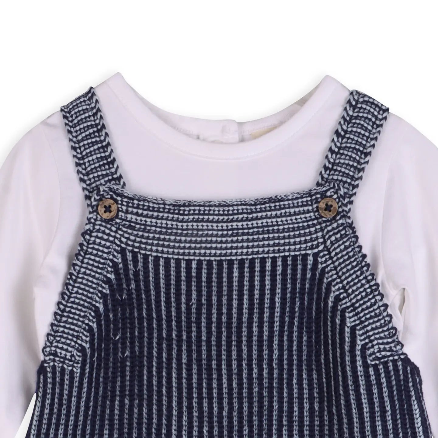 Blue Knit Overall Set
