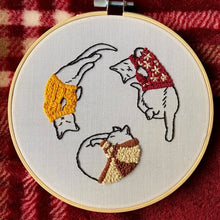 Load image into Gallery viewer, Cozy Sweater Kitties Craft Diy Embroidery Kit
