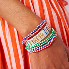Gabby Adjustable Mama Beaded Bracelet Rainbow