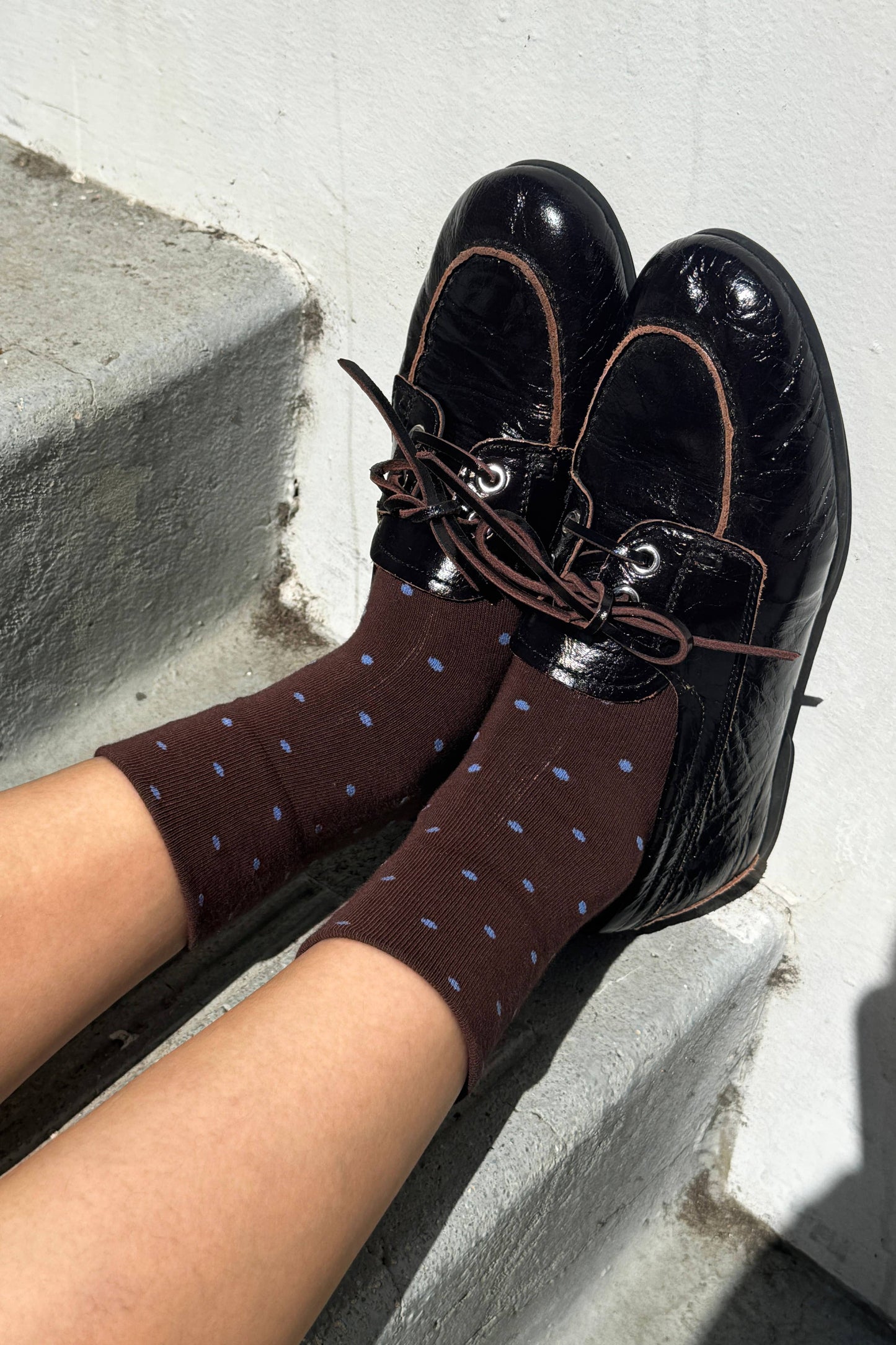 Polka Dot Sneaker Socks OATMEAL/BLACK