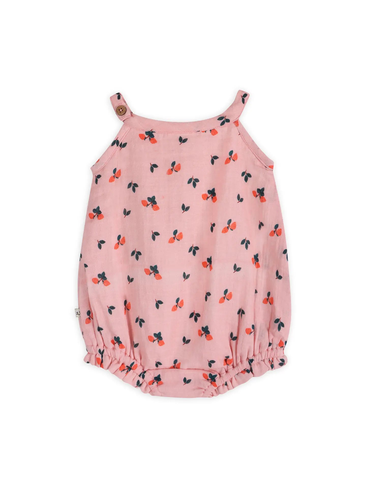 Strawberry Baby Romper + Headband (Organic Muslin)