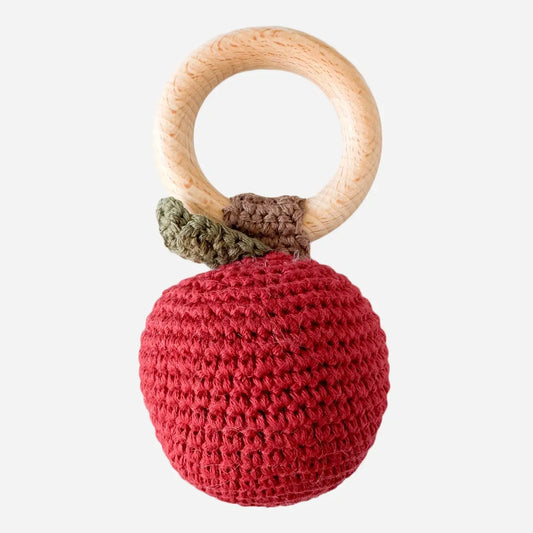 Teether Apple Cotton Crochet Rattle