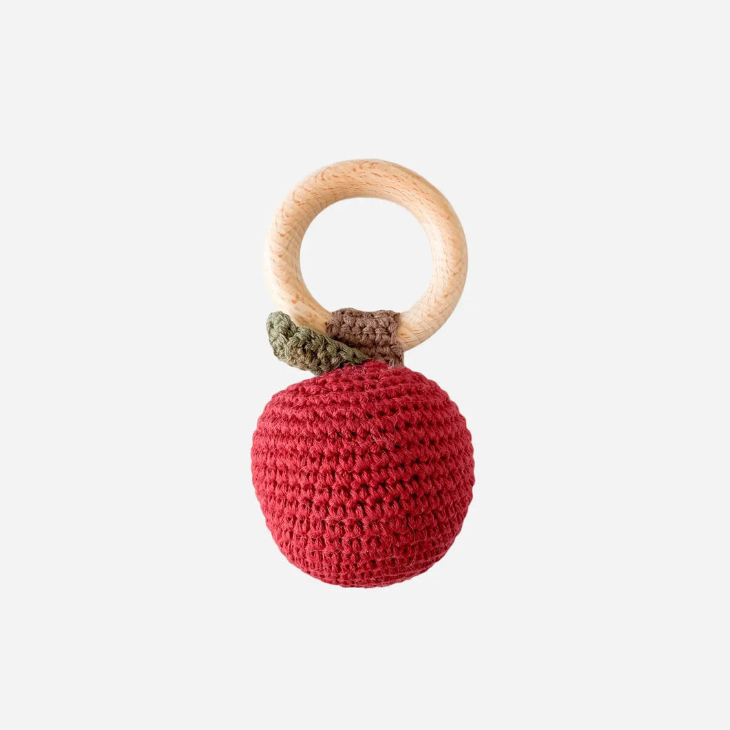 Teether Apple Cotton Crochet Rattle