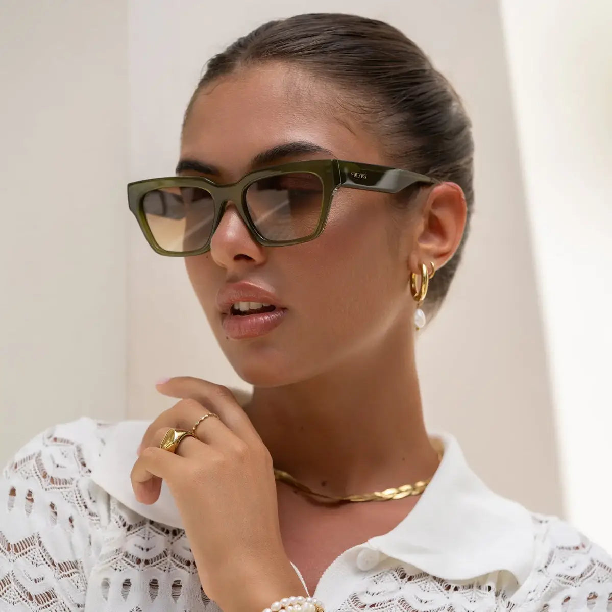 Hayden Acetate Unisex Rectangular Sunglasses