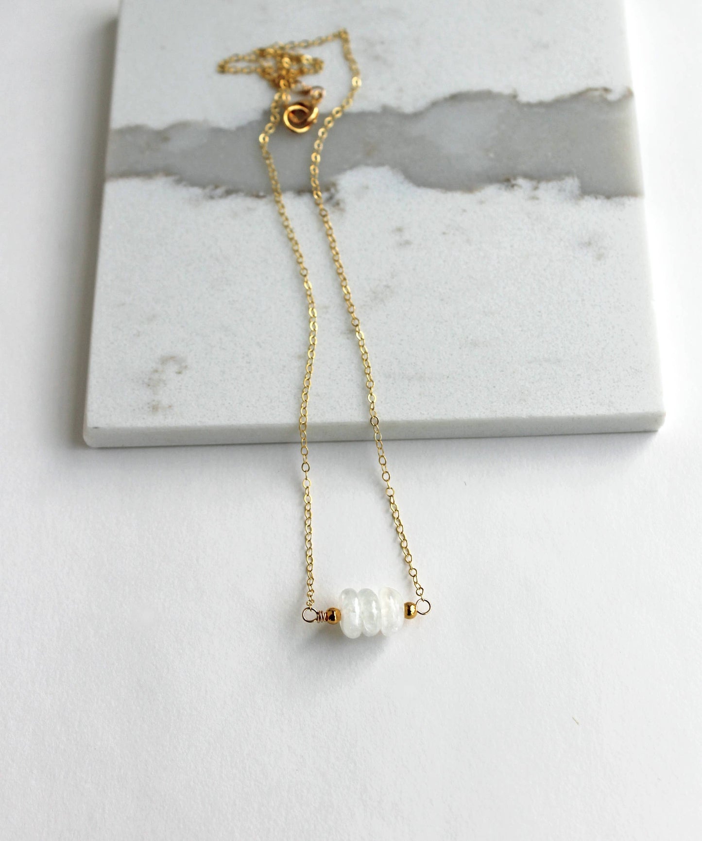 White Moonstone Pendant Necklace