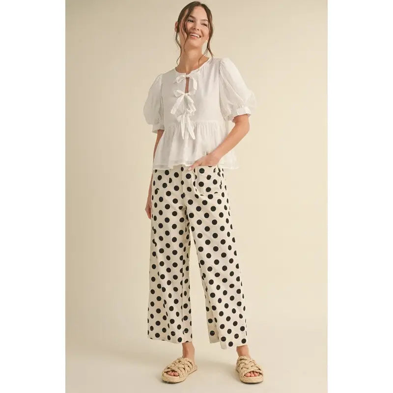 Polka Dot Wide Leg Pants
