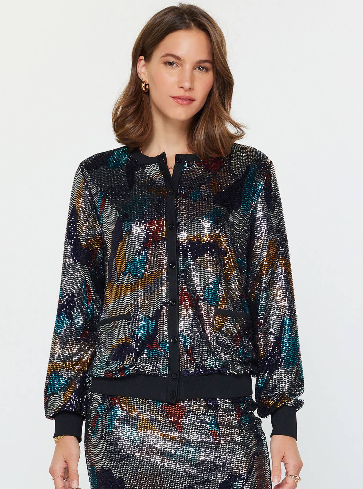 Metallic Sequin Cardigan