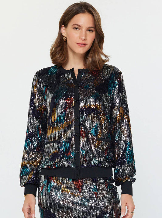 Metallic Sequin Cardigan