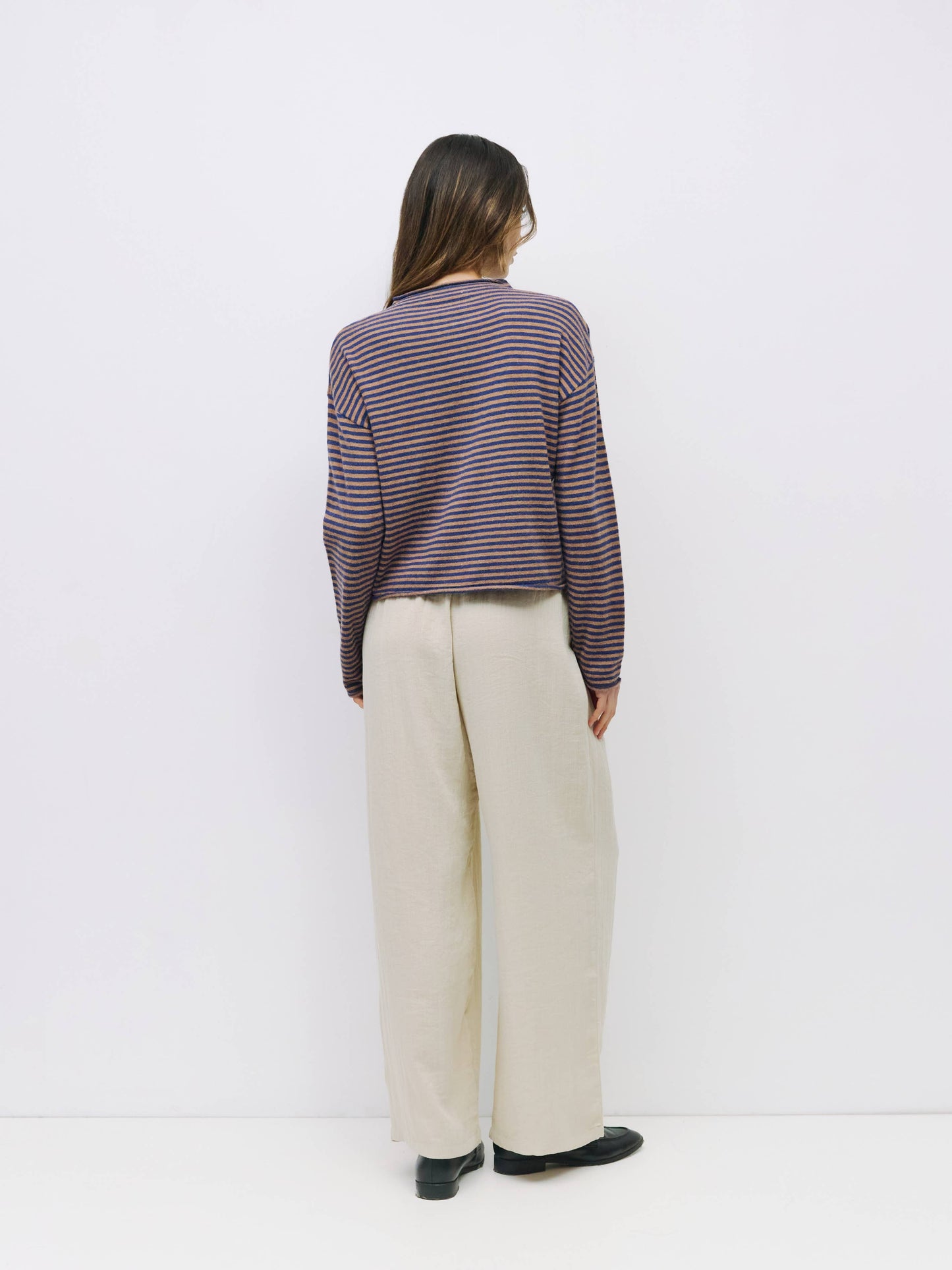 Striped Button-Down Cardigan