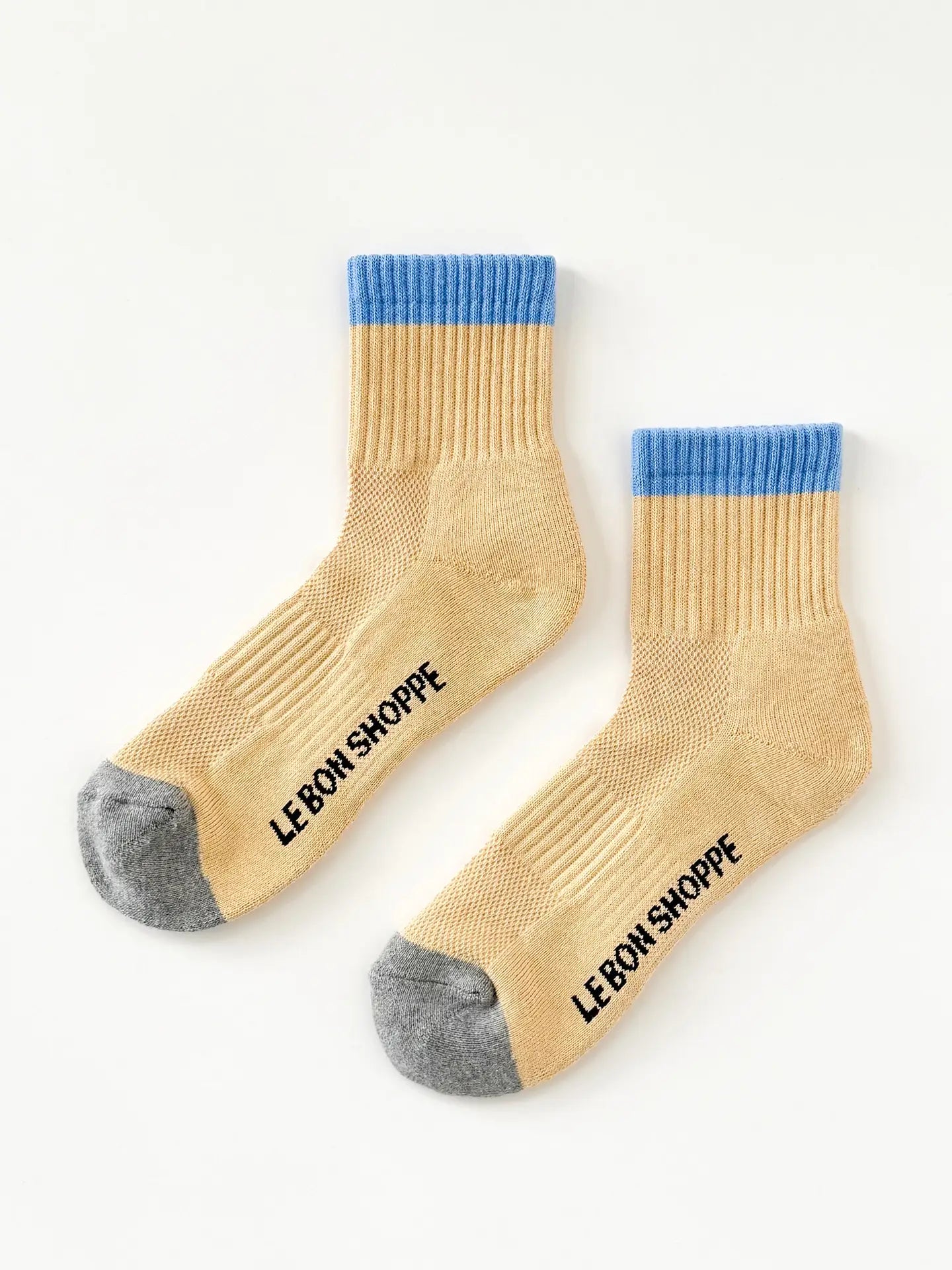 Color Block Girlfriend Socks - Yellow/Blue