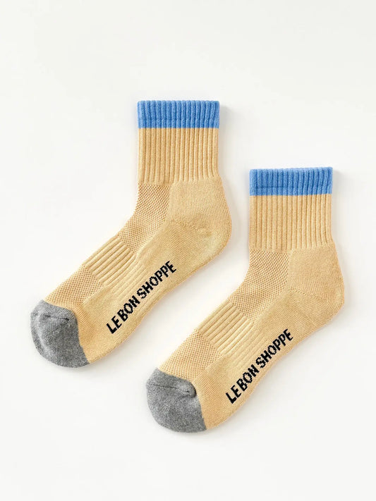 Color Block Girlfriend Socks - Yellow/Blue