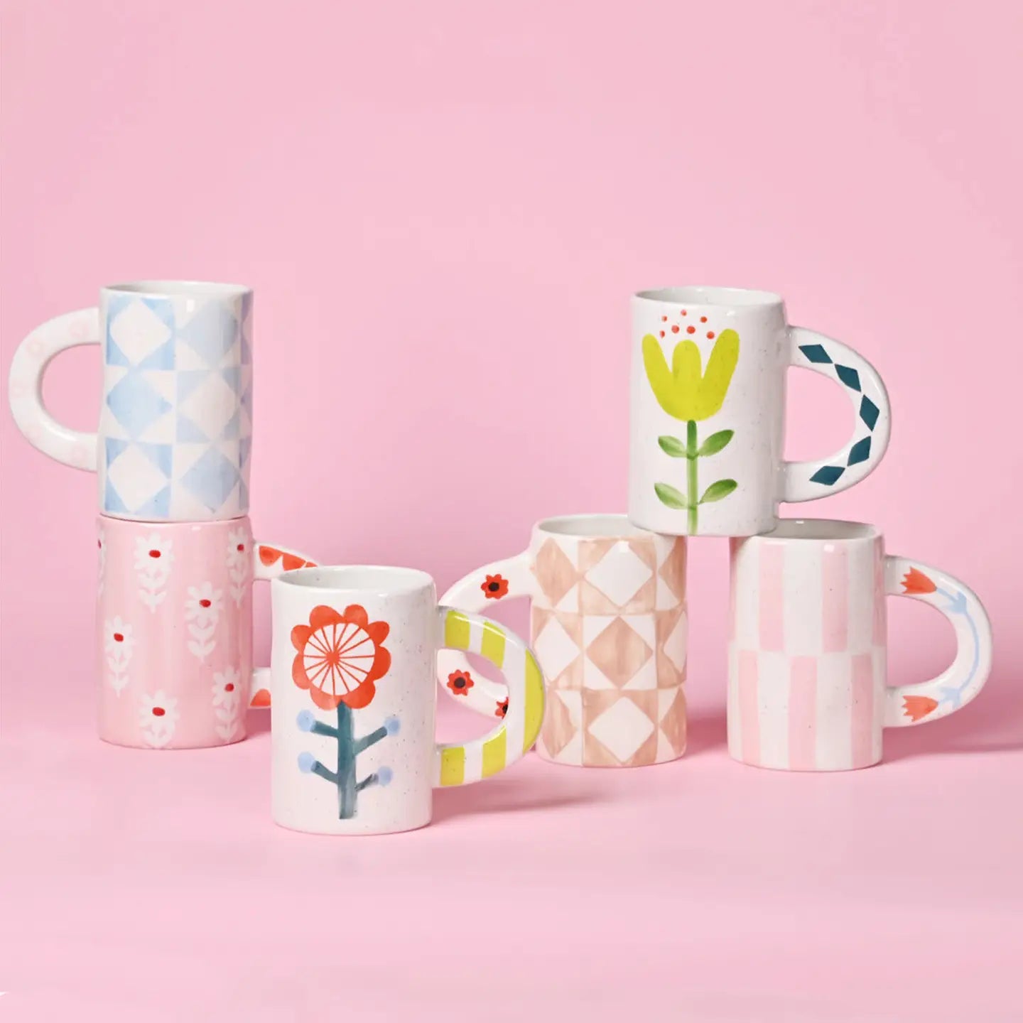 Ceramic Coffee Mug - Green Floral