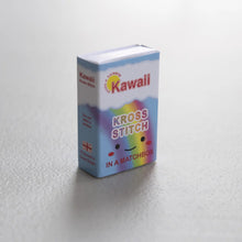 Load image into Gallery viewer, Kawaii Rainbow Arc Mini Cross Stitch Kit in A Matchbox
