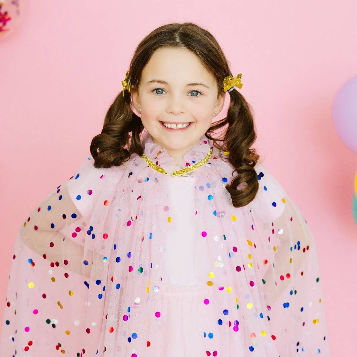 Pink Confetti Cape - Kids Dress Up Cape