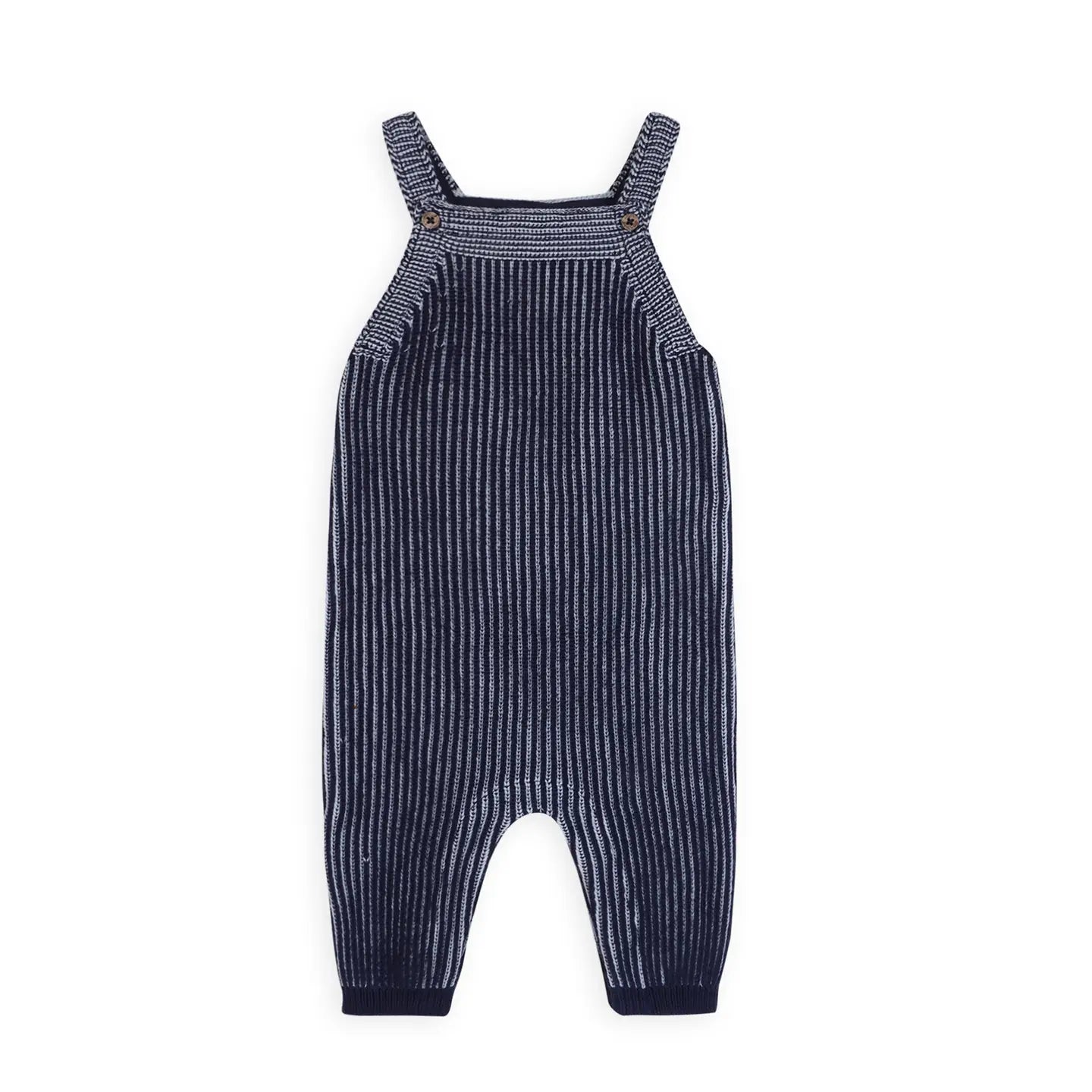 Blue Knit Overall Set