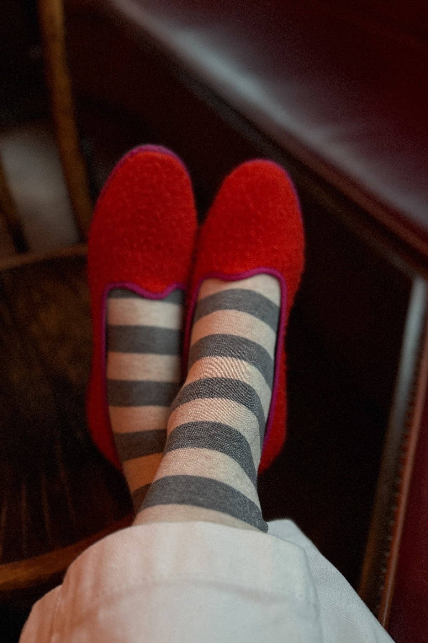 Wide Wally Socks - Grey Stripe