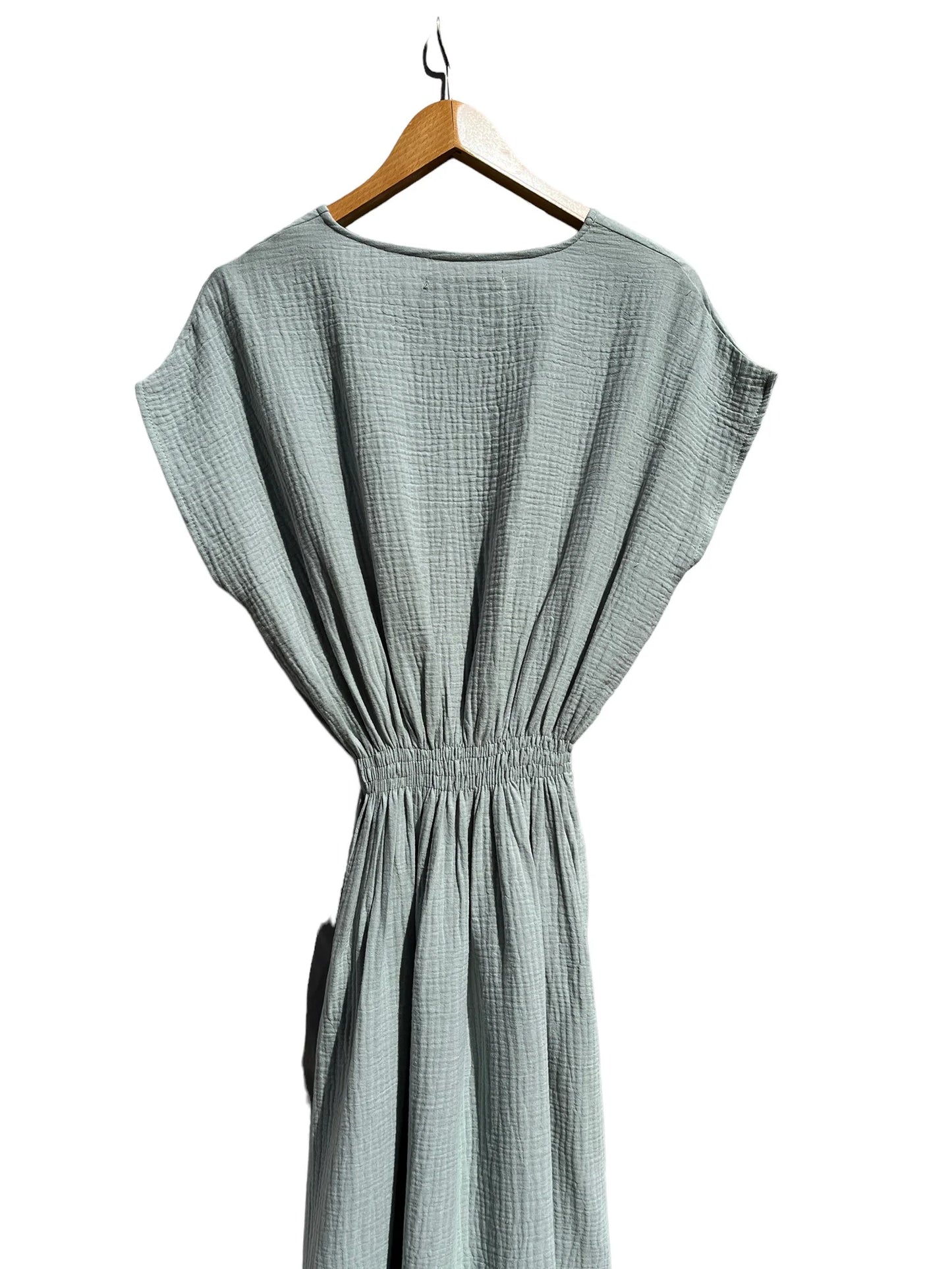 Magnolia Dress in Organic Cotton Muslin - Sage Green