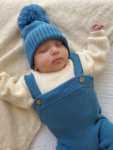 Load image into Gallery viewer, High-Waisted Knit Suspenders - Denim Blue
