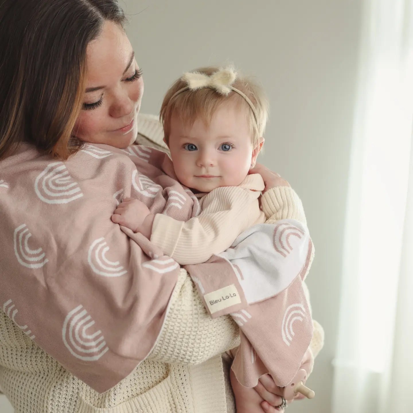 100% Cotton Swaddle Receiving Baby Blanket - Rainbow